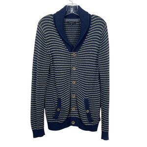 Ted Baker London Shawl Collar Button Front Cardigan w Pockets Navy Blue Sz 3 / M